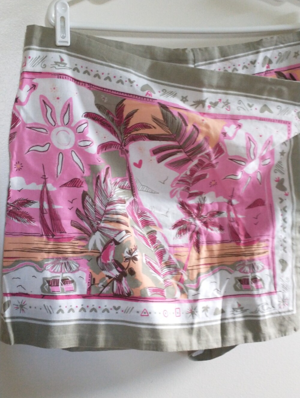 Ann Taylor LOFT Tropical Floral Beach Wrap Skirt-Shorts Skort 16 - Picture 2 of 13